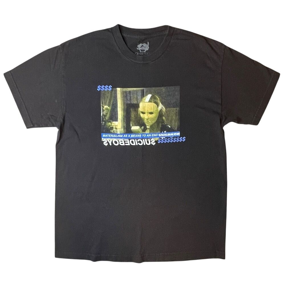 G59 Suicideboys Mask Graphic Tee Size L $$$ Materialism Statement Shirt